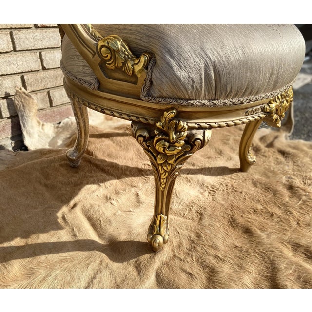 2020s Elegant Gold Leaf Empire Style Gold Leaf Armchair/Setee For Sale - Image 5 of 6