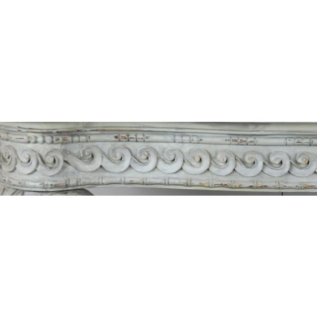 White 20th Century French Louis XV Rococo Style White Hand Carved Console Table For Sale - Image 8 of 12