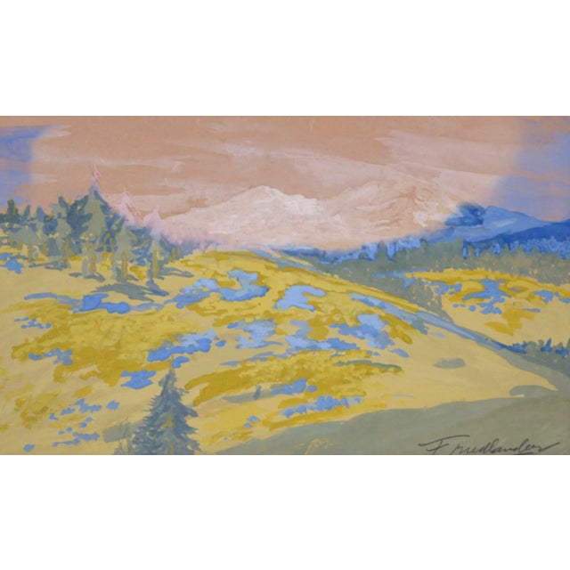 Impressionist Spring in the Mountains by Friedlander 1920s by Friedlander For Sale - Image 3 of 6