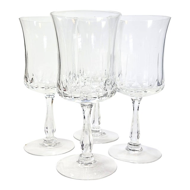 Hand Cut Crystal Goblets- Set of Four For Sale