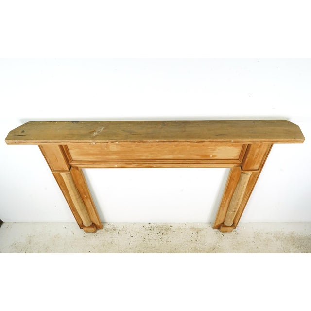 Traditional Unfinished Wooden Fireplace Mantel For Sale - Image 6 of 9