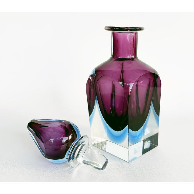 Murano Mid 20th Century Mario Pinzano Seguso Vda Murano Sommeroso Decanter, Mid-Century Modern For Sale - Image 4 of 7