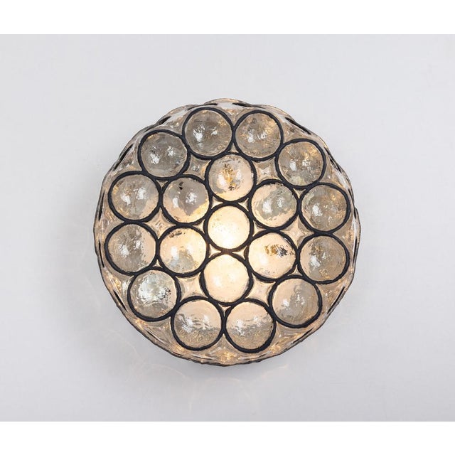 Iron and Glass Wall or Ceiling Light attributed to Limburg, Germany, 1960s For Sale - Image 10 of 14