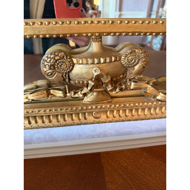 Wood Large Ornate Mirror For Sale - Image 7 of 8