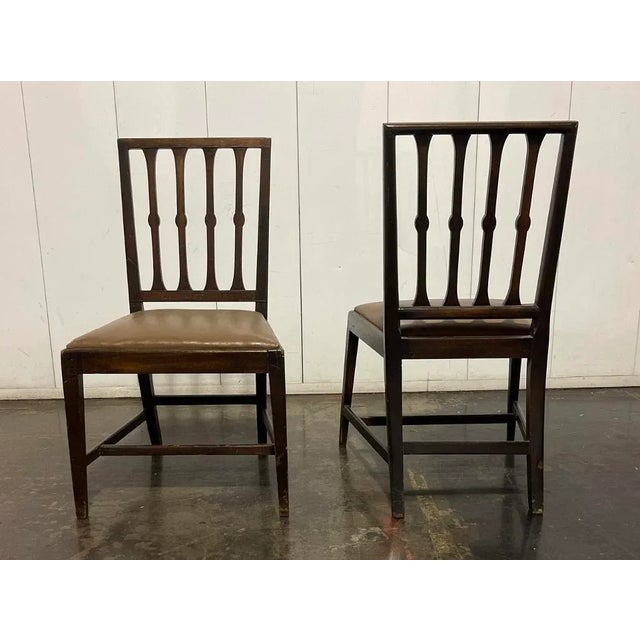 Traditional 1990s Pair of Vintage Side Chairs With Leather Upholstery For Sale - Image 3 of 7