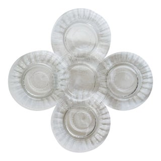 1940s t.g. Hawkes Cut Crystal Luncheon Salad Plates, Lady Alice Pattern, Set of 5 For Sale