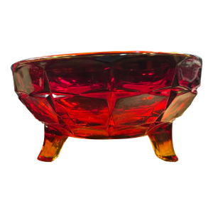 Vintage Indiana Tiara Glass Constellation Sunset Amberina Bowl