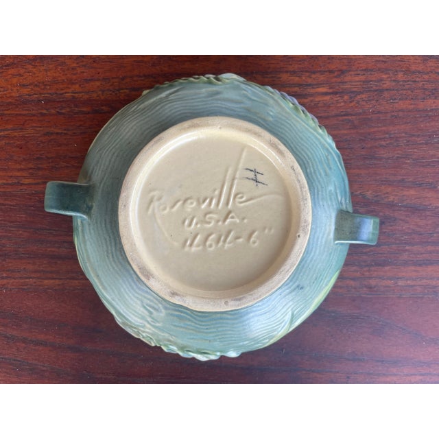 Roseville Pottery Vintage Mid Century Roseville Art Pottery Freesia Bowl For Sale - Image 4 of 4