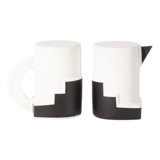 “Manhatten” Ceramic Salt and Pepper by Kato Kogei for the Fugimora Collection For Sale