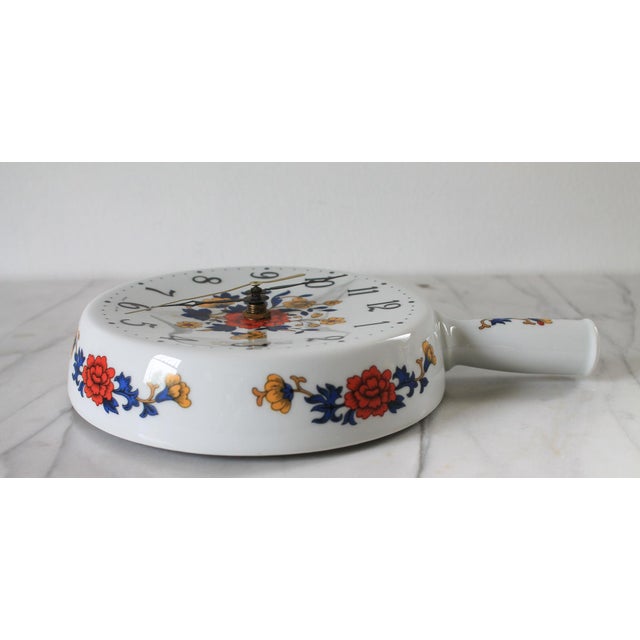 Vintage Le Trefle Limoges France Porcelain Wall Clock For Sale In Milwaukee - Image 6 of 9