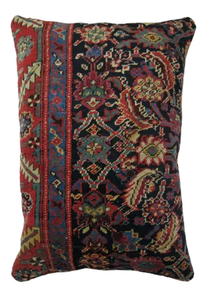 Large Antique Rug Pillow, 1'3''x1'9''