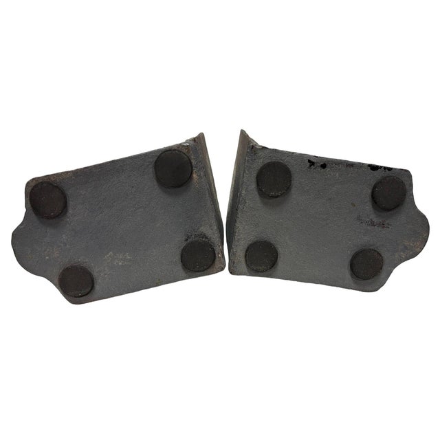 Metal Grey Colonial Style Cast Iron Enamel Grey Finial Bookend, Pair For Sale - Image 7 of 7