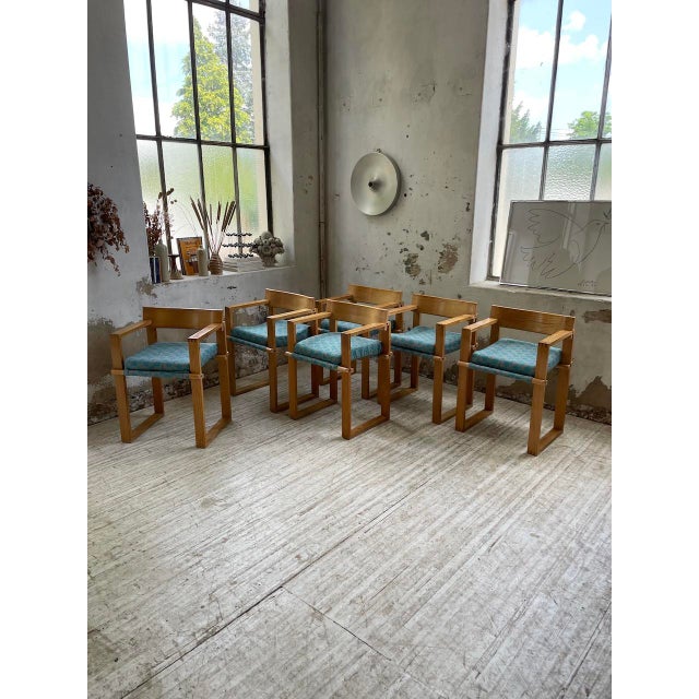 Oak Chairs with Armrests by Ate Van Apeldoorn, 1960s, Set of 6 For Sale - Image 3 of 18