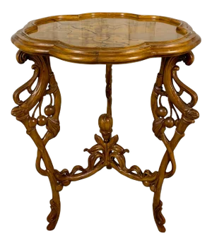 Art Nouveau Marquetry Corner Table