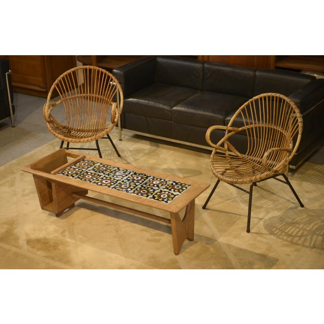 Brown Mid-Century Rattan Armchairs, 1960s, Set of 2 For Sale - Image 8 of 12