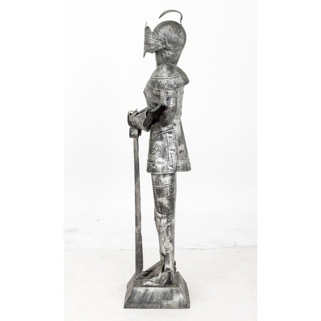Painted Tin Knight in Armor Sculpture For Sale - Image 10 of 11