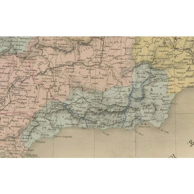Antique Spain and Portugal Map by Andriveau-Goujon, 1867 For Sale - Image 3 of 10