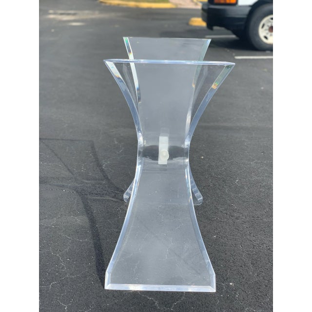 1970s Vintage Lucite Butterfly Console Base For Sale - Image 10 of 12