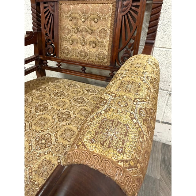 Antique Victorian Eastlake Library Chair Lounge Chair Armchair For Sale - Image 12 of 16