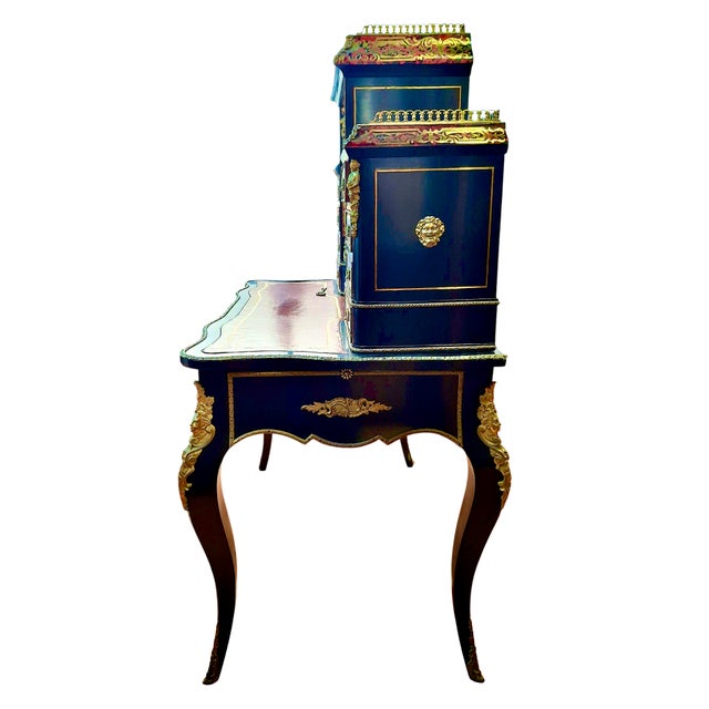 A Napoleon III Boulle Inlay “Bonheur Du Jour” Lady’s Desk For Sale - Image 13 of 17
