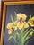 Black "Irises" Original Contemporary Botanical Oil Painting on Canvas With Black Background For Sale - Image 8 of 14