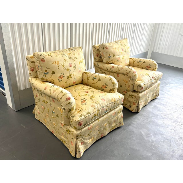 Scalamadre "Millefiori" Floral Upholstered Rolled Arm Club Chairs - A Pair For Sale - Image 12 of 12