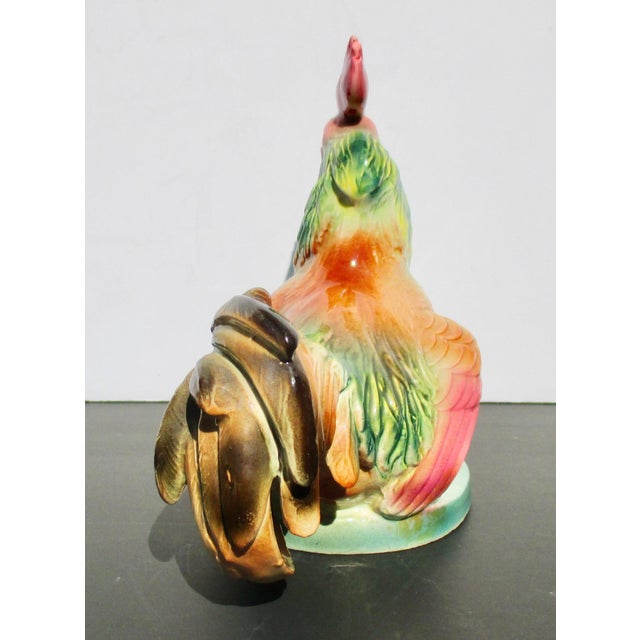Japanese Japanese Fighting Rooster 1930s Ceramic For Sale - Image 3 of 10