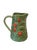 Mid-Century Modern Portuguese Majolica Strawberry Pitcher – Sage Green Earthenware, Hand-Painted Relief Fruit Design, Bordallo Pinheiro Style For Sale - Image 3 of 7