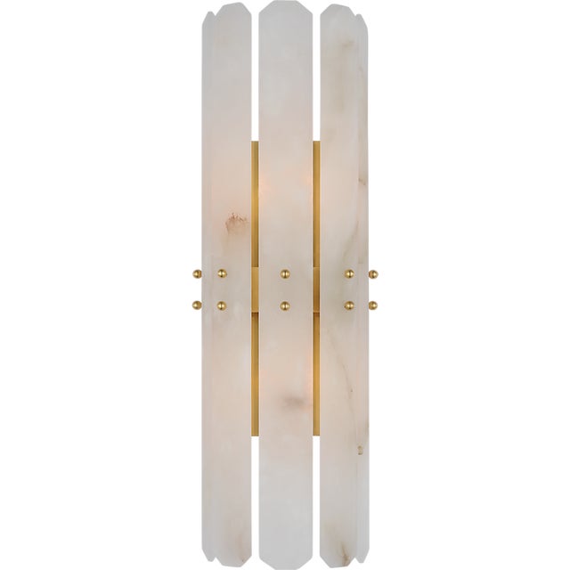 Bonnington Tall Sconce in Hand-Rubbed Antique Brass with Alabaster Designer: AERIN Finish: Hand-Rubbed Antique Brass...
