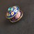 Vintage Chinese Cobalt Blue Cloisonné Enamel Floral "Three-Piece" Tea Bowl Set For Sale In Los Angeles - Image 6 of 6