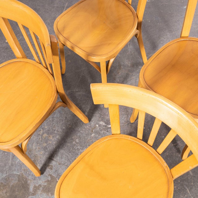 Bentwood Tri Back Dining Chairs from Baumann, 1950s, Set of 4 For Sale - Image 3 of 12