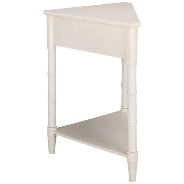 Gomez 1 Drawer 1 Shelf Corner Table in Ivory For Sale - Image 9 of 10