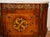 1930s 1930s Pair French Louis XV Walnut Satinwood Inlay & Marble Top Nightstands / Small Commodes For Sale - Image 5 of 18