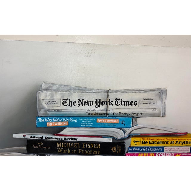 Textile Original Contemporary Realism Gail Chandler Oil Painting Still Life Books Art For Sale - Image 7 of 16