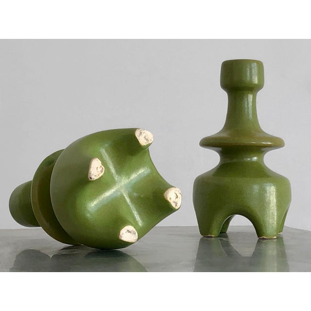 Ceramic Free-Form Ceramic Candlestick attributed to André Baud, Vallauris, France, 1950s, Set of 2 For Sale - Image 7 of 12