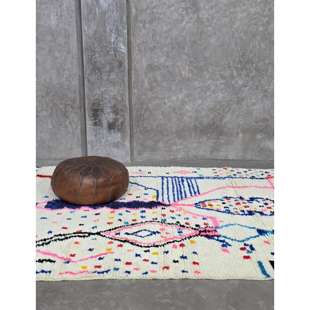 Textile Contemporary Moroccan Tribal Rug - 7.2 X 5.9 Ft For Sale - Image 7 of 8