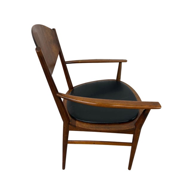 1960s Mid-Century Modern Lane Delineator Paul McCobb Walnut Dining Chairs - Set of 4 For Sale - Image 5 of 9