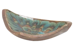 California Pottery Ceramic Faux Bois Asymmetrical Console Bowl