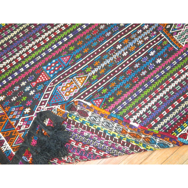 Colorful Jajim Flat-Weave, 20th Century - 3'7" x 4'11" For Sale - Image 4 of 6