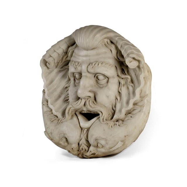 Large Scale 19th-Century Marble Mascherone, 1870 For Sale - Image 6 of 6