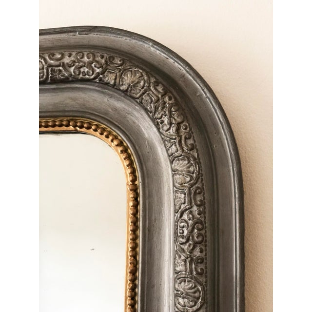Antique French Louis Philippe Mirror – Grey and Gold, Late 19th Century For Sale - Image 6 of 8