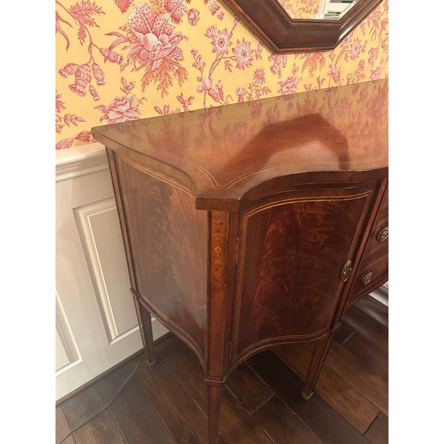 Art Deco Jonathan Charles Mahogany Sideboard With Curved Doors For Sale - Image 3 of 5