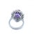 Late 20th Century Diamond Amethyst Ring 14k White Gold Cocktail Estate For Sale - Image 5 of 6