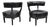 Vintage Mid Century Modern Low Black Barrel Back Lounge Club Chairs - A Pair For Sale