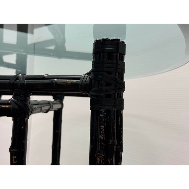 Black McGuire Furniture Round Glass + Bamboo Dining Table, 72 Inches For Sale - Image 8 of 12