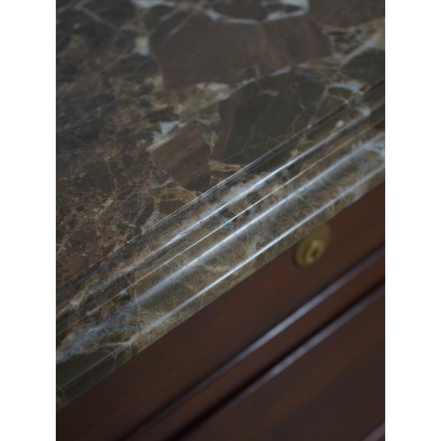 Wood Henkel Harris Marble Top Kettle Base Mahogany Chest For Sale - Image 7 of 18
