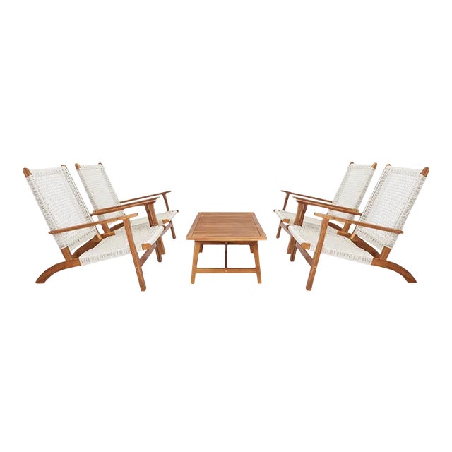 Deven 5 Piece Living Set - Natural/White For Sale