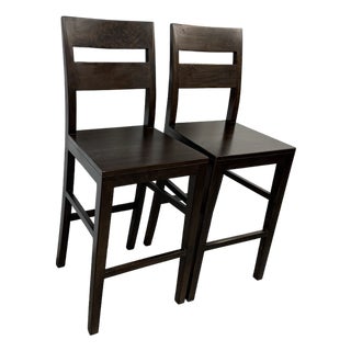 Crate & Barrel Basque Bar Stools, Pair For Sale