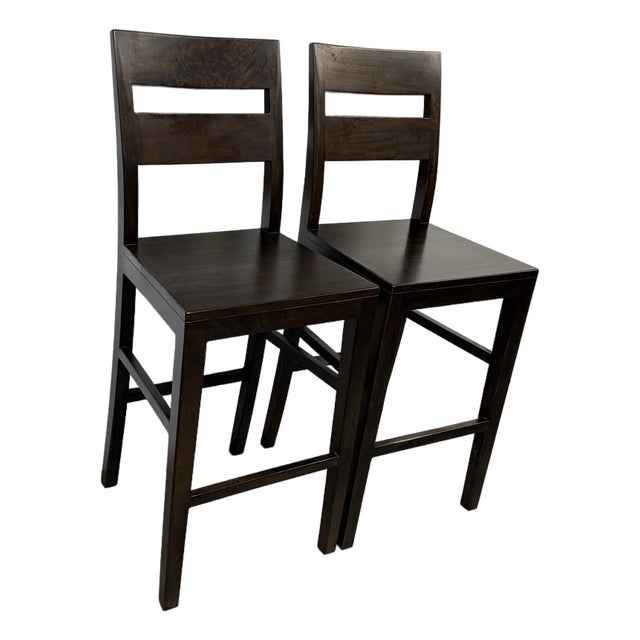 Crate & Barrel Basque Bar Stools, Pair For Sale