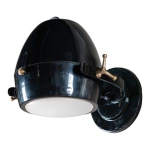 Matthew Izzo Home Adjustable Iron & Brass Coastline Sconce With Fogged Glass